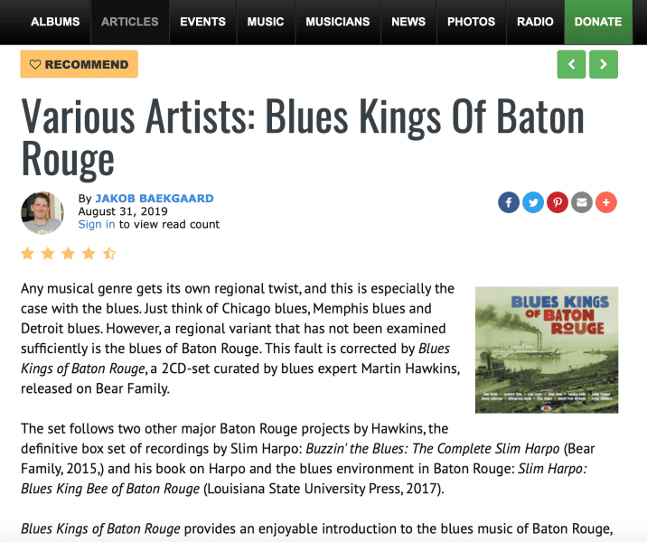 Press-Archive-Various-Artists-Blues-Kings-Of-Baton-Rouge-2-CD-all-about-jazz