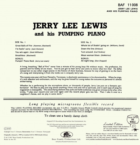 Jerry Lee Lewis And His Pumping Piano (LP, 10inch, Ltd.)