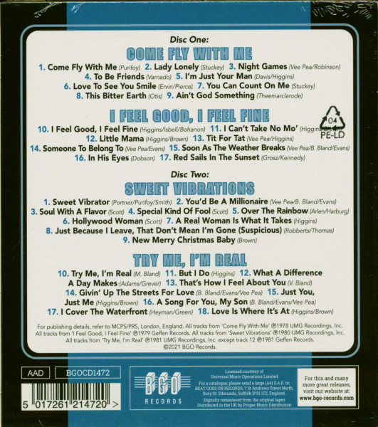 Come Fly With Me - I Feel Good, I Feel Fine - Sweet Vibrations - Try Me, I'm Real (2-CD)