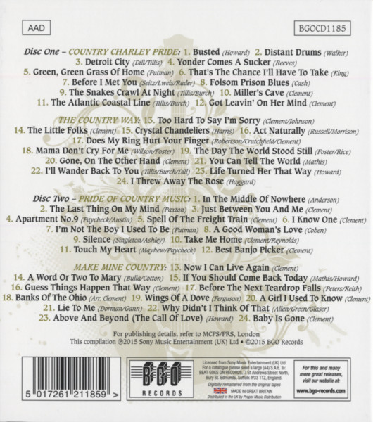 Country Charley Pride - The Country Way - Pride Of Country Music - Make Mine (2-CD)