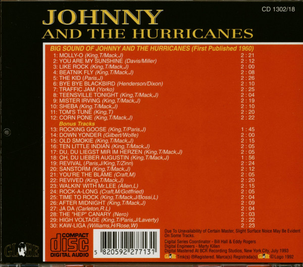 The Big Sound Of Johnny And The Hurricanes (CD)