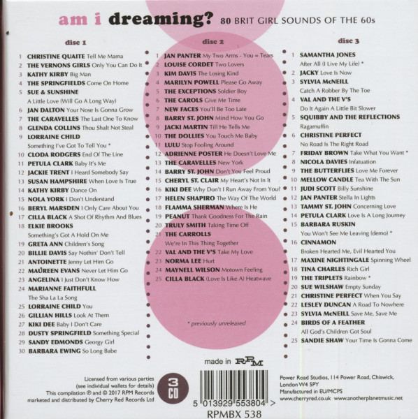 Am I Dreaming? - 80 Brit Girl Sounds Of The 60s (3-CD)