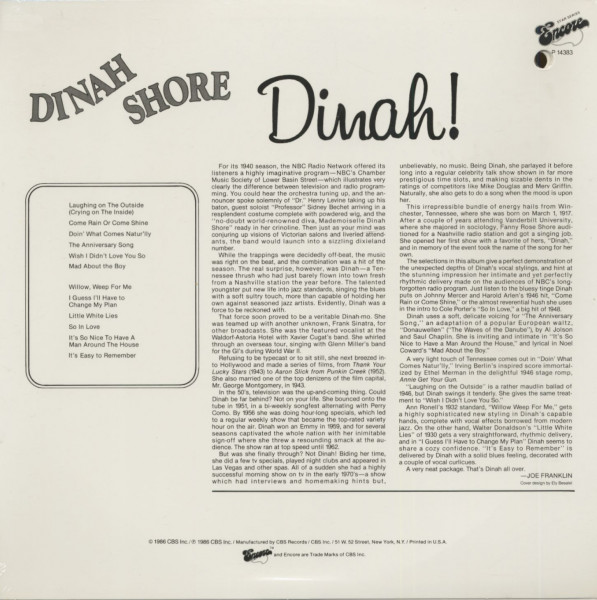 Dinah! (LP, Cut-Out)