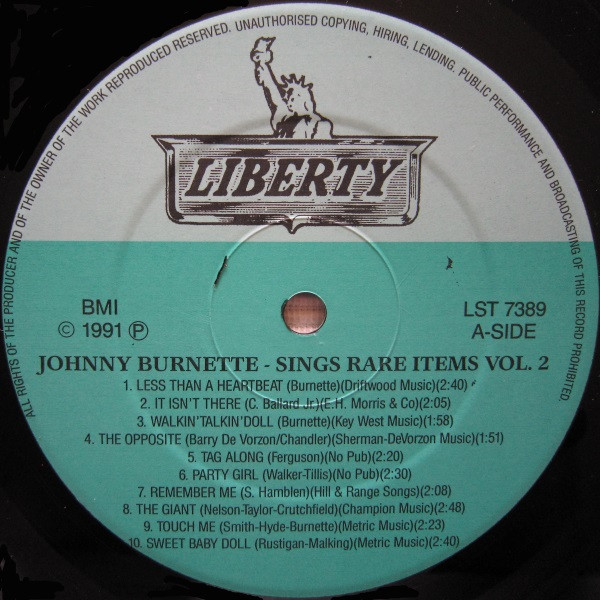 Johnny Burnette Sings Rare Items Vol.2 (LP)