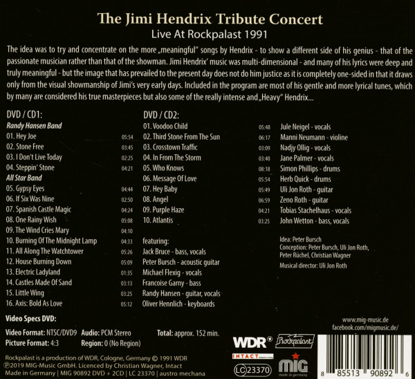The Jimi Hendrix Tribute Concert - Live At Rockpalast 1991 (2-CD & DVD)