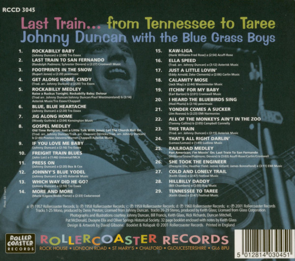 Last Train...From Tennessee To Taree - The Johnny Duncan Story (CD)