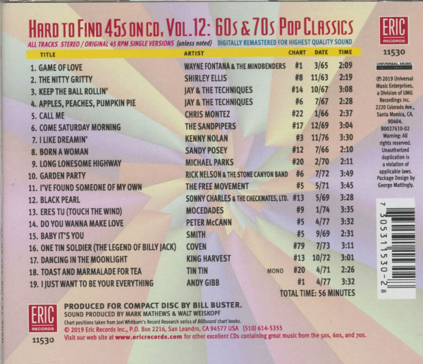 3. Bild von Various - Hard To Find 45s On CD: Vol.12 - 60 & 70s Pop Classics (CD)