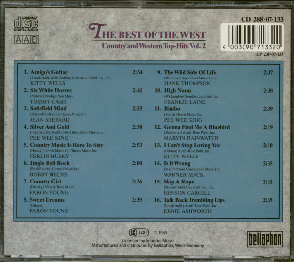 3. Bild von Various: The Best Of The West - Country And Western Top-Hits Vol. 2 (CD)