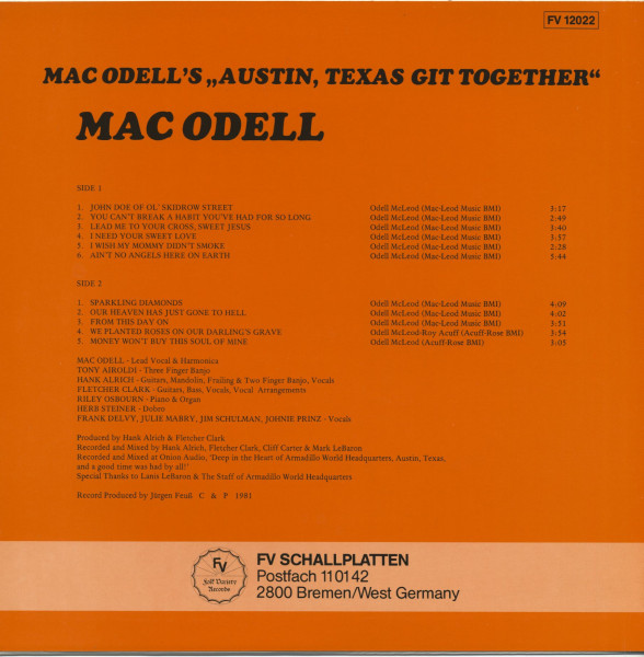 Mac Odell's Austin, Texas Git Together (LP)