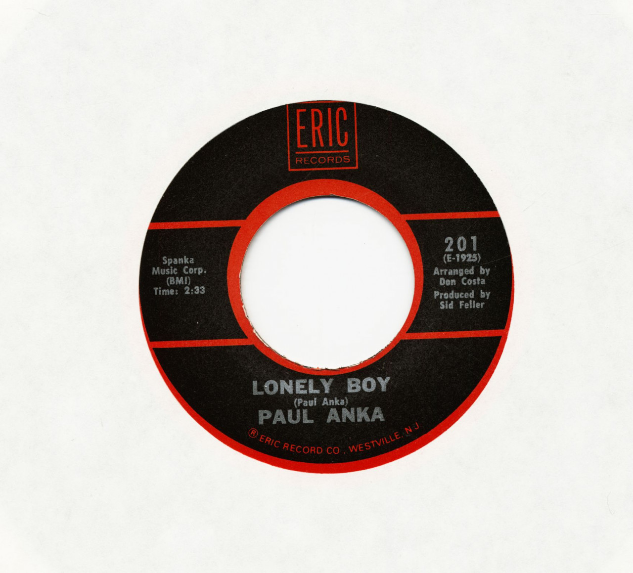 Paul Anka - Lonely Boy - I Miss You So (7inch, 45rpm)