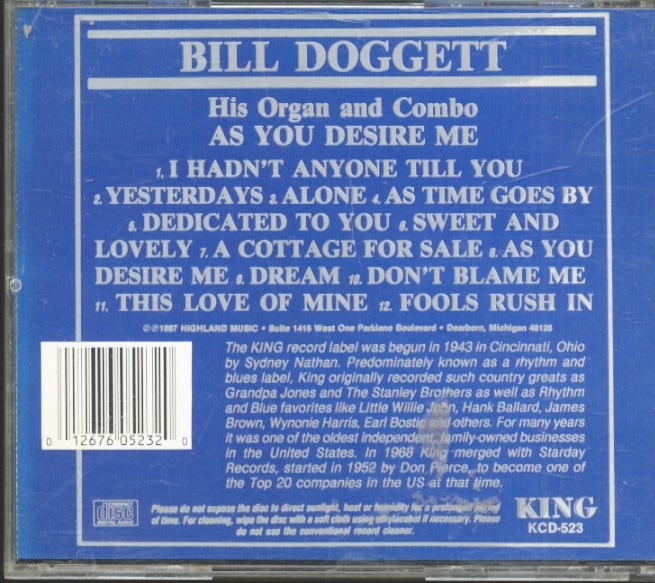 Doggett, Bill - As You Desire Me