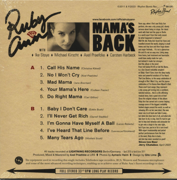 Mama's Back (LP, 10inch)