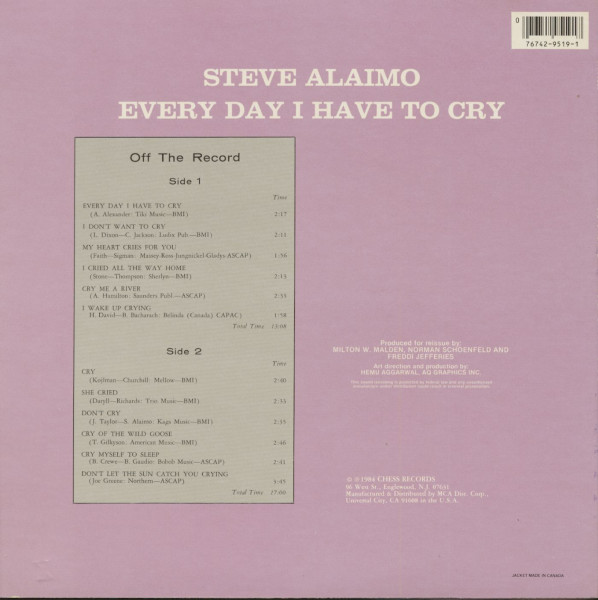 Everyday I Have To Cry (LP)