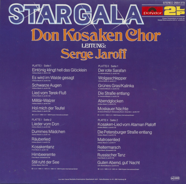 Stargala - Don Kosaken Chor - Serge Jaroff (2-LP, Klappcover)