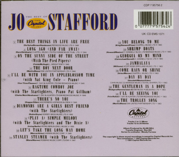 3. Bild von Jo Stafford: The Best Of The Capitol Years (CD)