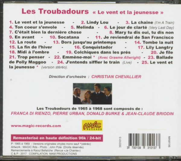 Le Vent Et La Jeunesse (CD)