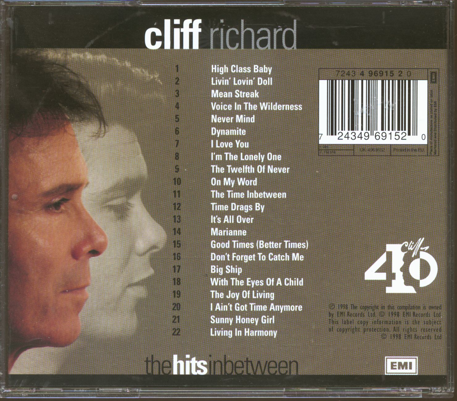 Cliff Richard CD The Hits Inbetween CD Bear Family Records Cliff Richard CD The Hits Inbetween CD Bear Family Records