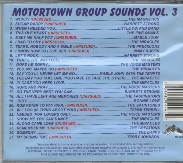 Motortown Group Sounds Vol.3 (CD)