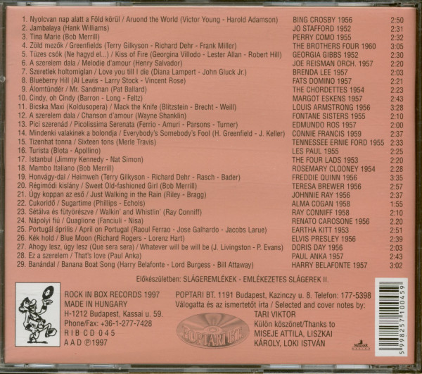 Rock In Box Series 45. - Sl?geremlèkek - Emlèkezetes Sl?gerek (CD)