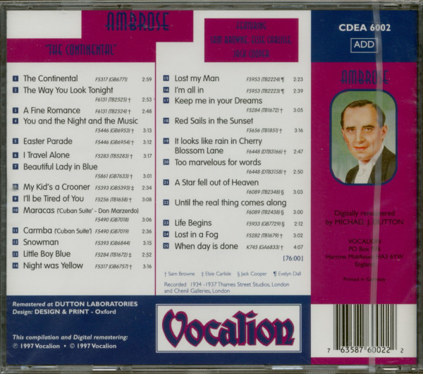 3. Bild von Ambrose: The Continental (CD)