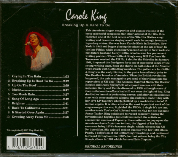 3. Bild von Carole King: Breaking Up Is Hard To Do (CD)