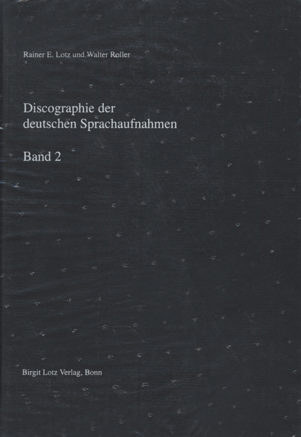 Book / Buch - Deutsche Sprachaufnahmen - Vol.2, Discographie - Rainer E.1