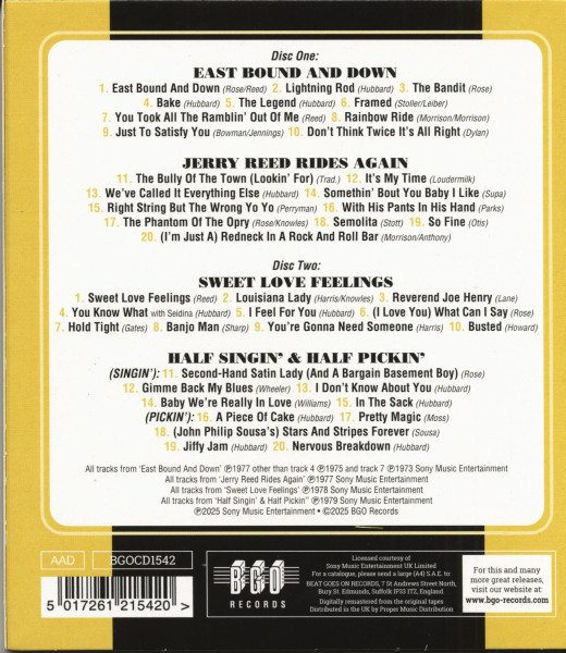 East Bound And Down - Jerry Reed Rides Again - Sweet Love Feelings - Half Singin’ & Half Pickin’ (2