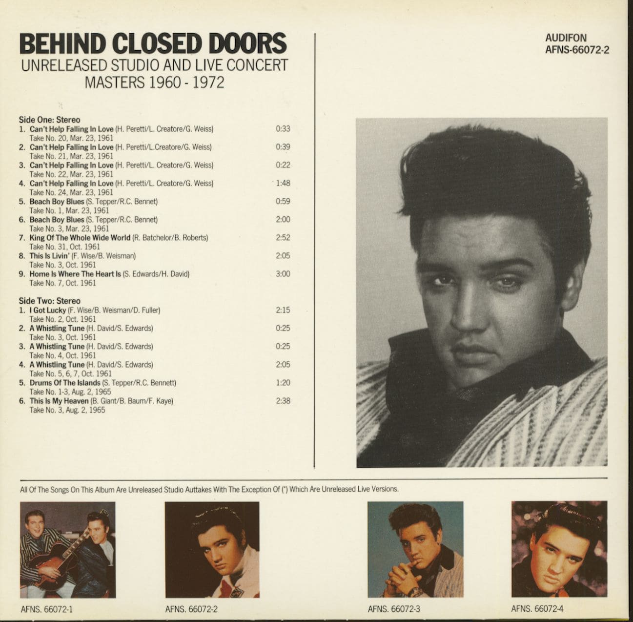 Elvis Presley Lp Behind Closed Doors Vol 2 10inch Lp
