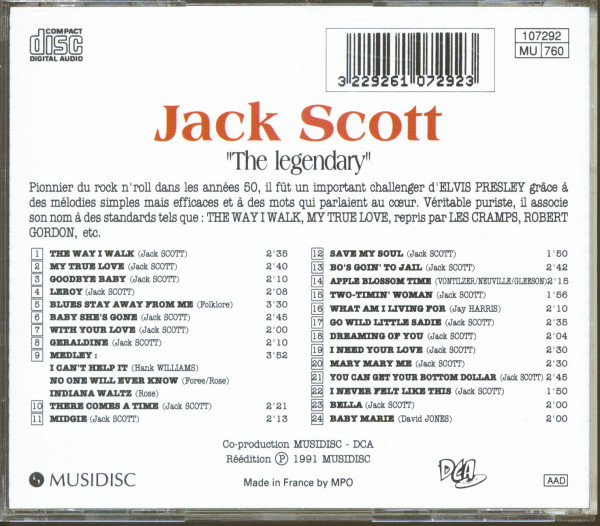 The Legendary Jack Scott (CD)