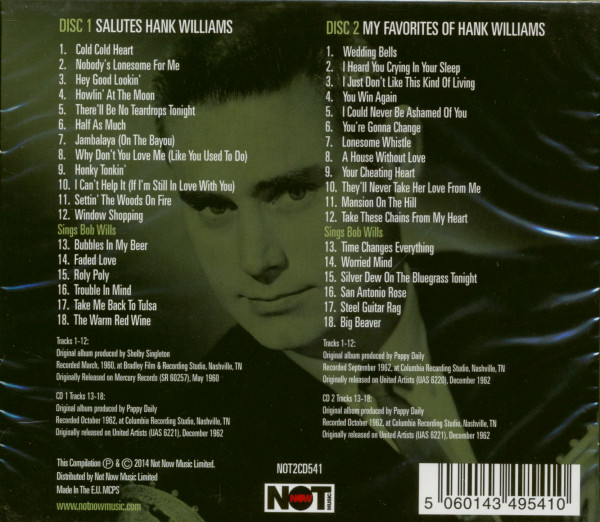 Sings Hank And Bob (2-CD)