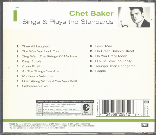 Sings & Plays The Standards (CD)