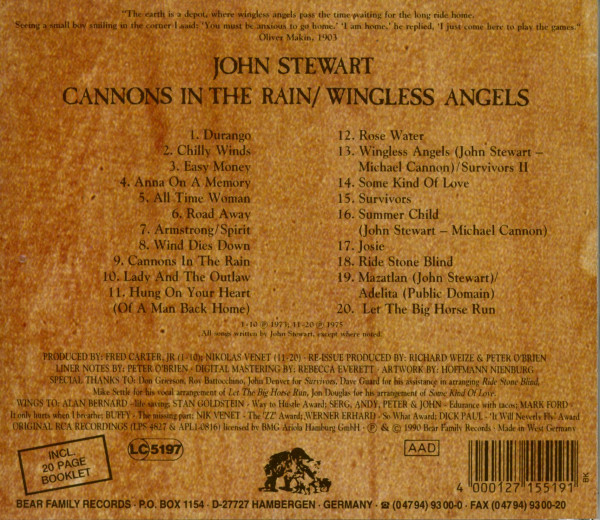 Cannons In The Rain - Wingless Angels (CD)