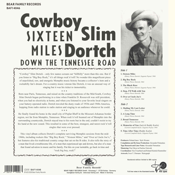 Sixteen Miles (Down The Tennessee Road) (LP, 10inch, 45rpm, Ltd.)