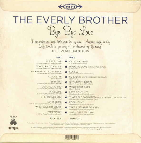 Bye Bye Love (LP, 180g colored Vinyl, Ltd. + CD)