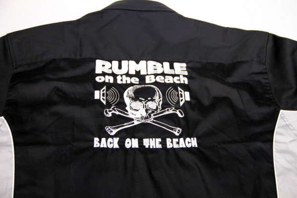 Rumble Worker Shirt, black, white print, size L