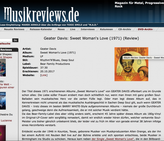 Presse-Geater-Davis-Sweet-Woman-s-Love-musicreviews