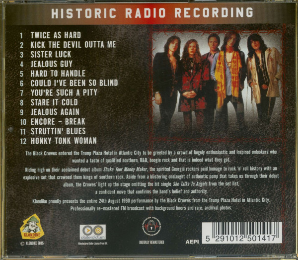 3. Bild von The Black Crowes: Trump Plaza Hotel, Atlantic City 1990 (CD)