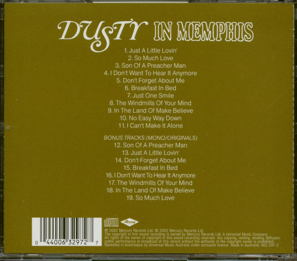 Dusty In Memphis (CD)