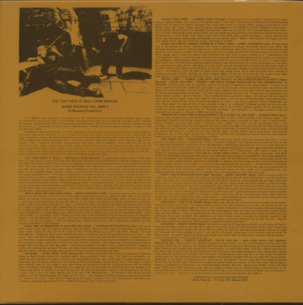 Dig That Rock & Roll From Indiana (LP)