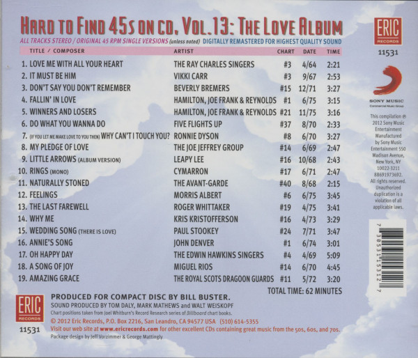 3. Bild von Various - Hard To Find 45s On CD: Vol.13 - The Love Album (CD)