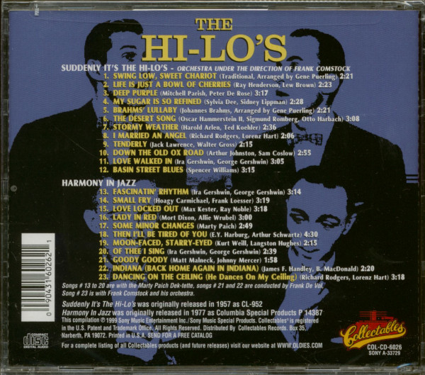 Suddenly It's The Hi-Lo's - Harmony In Jazz (CD)
