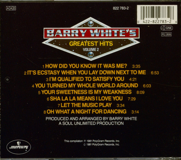 Barry White's Greatest Hits Vol. 2 (CD)
