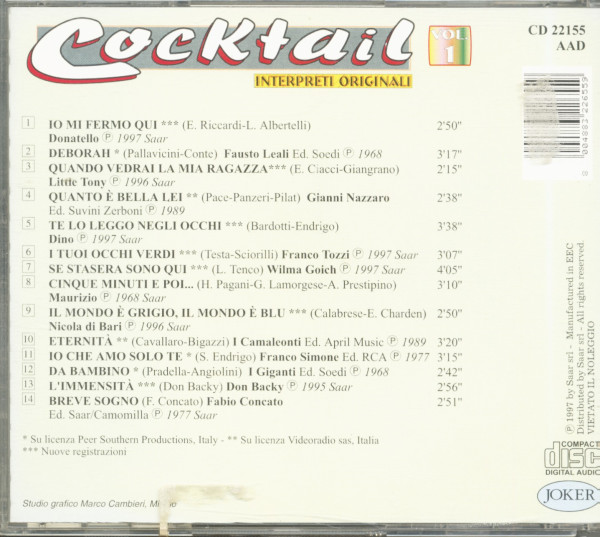 Cocktail Italiano Vol.1 (CD)