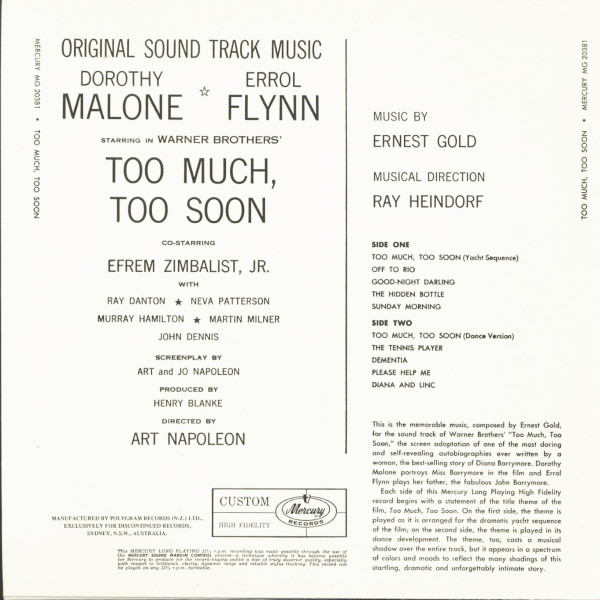 Too Much, Too Soon - Original Soundtrack Music (LP)