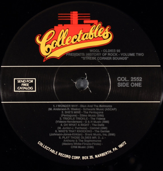 WOGL-Oldies 98 Presents - History Of Rock And Roll - Street Corner Sounds (2-LP, Cut-Out)