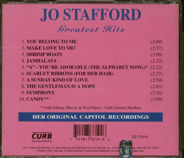 3. Bild von Jo Stafford: Greatest Hits (CD)