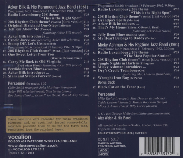 The Radio Luxembourg Sessions - The 208 Rhythm Club, Vol.3