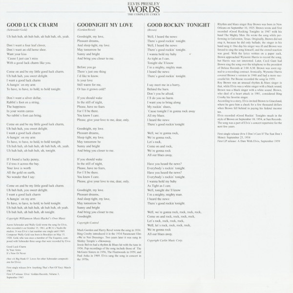 Words Vol.02 - The Complete Lyrics D-G