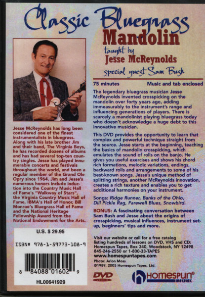 Classic Bluegrass - Mandolin taught by Jesse McReynolds (DVD)