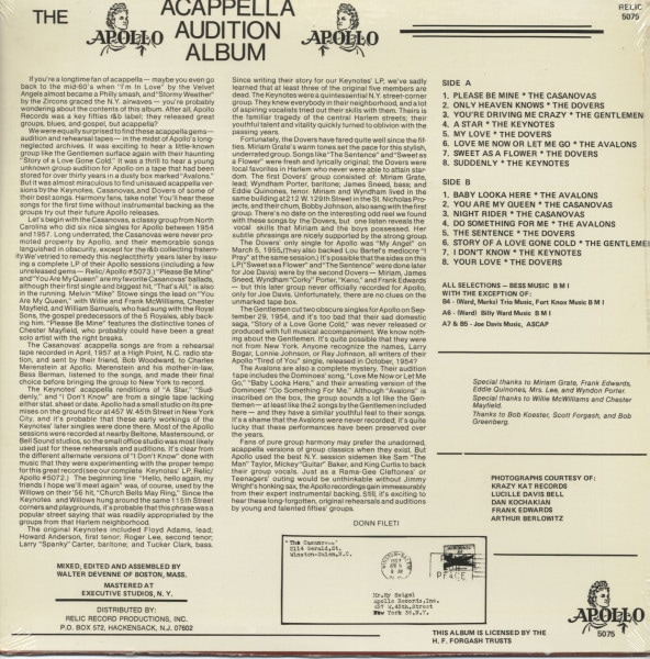 The Apollo Acappella Audition Album (LP)